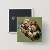 Badge Carré 5 Cm LEGOLAS GREENLEAF™ et TAURIEL™ Graphic (Devant & derrière)