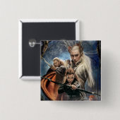 Badge Carré 5 Cm LEGOLAS GREENLEAF™, TAURIEL™ et Thranduil (Devant & derrière)