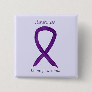 Badge Carré 5 Cm Leiomyosarcoma Purple Award Ruban Personnalisé Épi