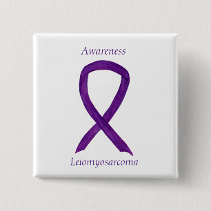 Badge Carré 5 Cm Leiomyosarcoma Purple Award Ruban Personnalisé Épi