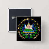 Badge Carré 5 Cm l'emblème du salvador (Devant & derrière)