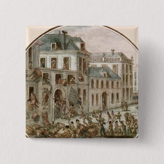 Badge Carré 5 Cm L'émeute de Reveillon d'avril 1789 (Devant)