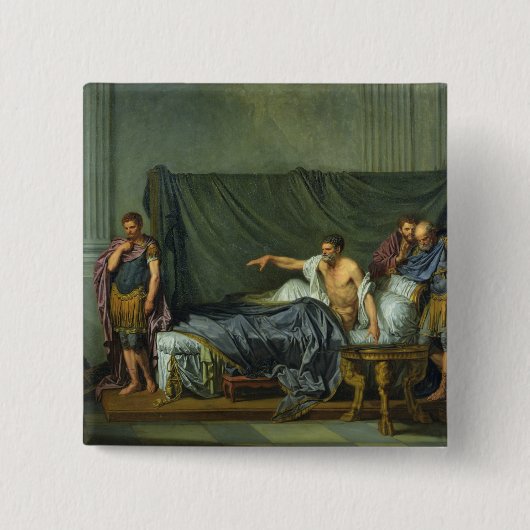 Badge Carré 5 Cm L'empereur Severus réprimandant son fils (Devant)