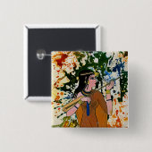 Badge Carré 5 Cm L'Enchanteuse égyptienne par Michael Moffa (Devant & derrière)