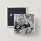 Badge Carré 5 Cm L'énorme chêne est réduit (Devant & derrière)
