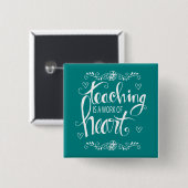 Badge Carré 5 Cm L'enseignement est un travail d'expression (Devant & derrière)