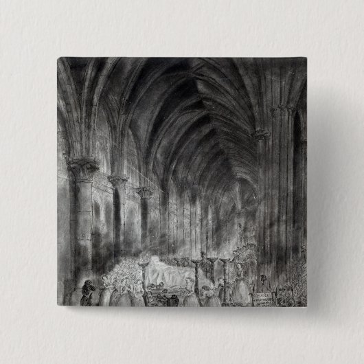 Badge Carré 5 Cm L'enterrement de Jean Paul Marat (Devant)