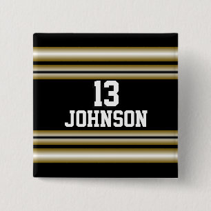 Badge Carré 5 Cm L'équipe de sports Black and Gold se démarque par