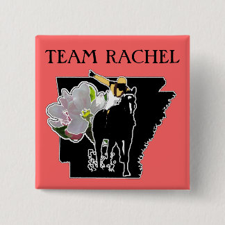 Badge Carré 5 Cm L'équipe Rachel Apple fleurissent bouton d'épreuve