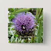 BADGE CARRÉ 5 CM LES ABEILLES (Devant)