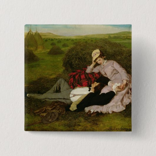 Badge Carré 5 Cm Les amants, 1870 (Devant)