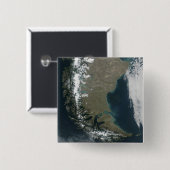 Badge Carré 5 Cm Les Andes rugueuses et enneigées (Devant & derrière)