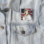 Badge Carré 5 Cm Les animaux ont des droits (En situation)