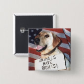 Badge Carré 5 Cm Les animaux ont des droits (Devant & derrière)