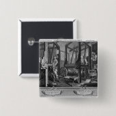 Badge Carré 5 Cm Les 'apprentis semblables à leurs métiers à tisser (Devant & derrière)