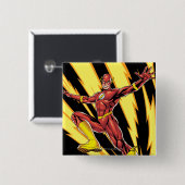 Badge Carré 5 Cm Les boulons Flash Lightning (Devant & derrière)