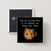 Badge Carré 5 Cm Les boutons Hamster (Devant & derrière)