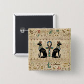 Badge Carré 5 Cm Les Chats d'Egyptian (Devant & derrière)