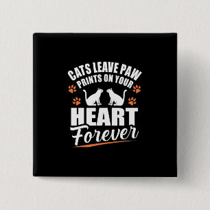 Badge Carré 5 Cm Les chats laissent des Empreintes de pattes sur vo