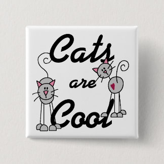 Badge Carré 5 Cm Les chats sont bouton frais