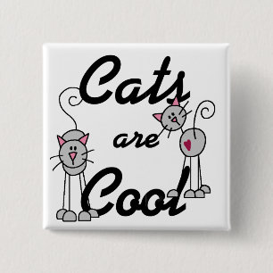 Badge Carré 5 Cm Les chats sont cool Tshirts et cadeaux