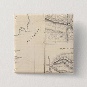 Badge Carré 5 Cm Les chutes Rio Paraguay, Rio Parana à Iguazu