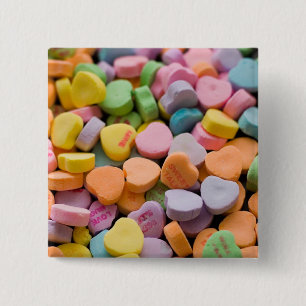 BADGE CARRÉ 5 CM LES COEURS DE LA BOUGIE DE VALENTINE