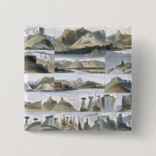 Badge Carré 5 Cm Les collines remarquables sur le Missouri