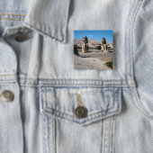 Badge Carré 5 Cm Les colosses de Memnon, statues d'Amenhotep (En situation)