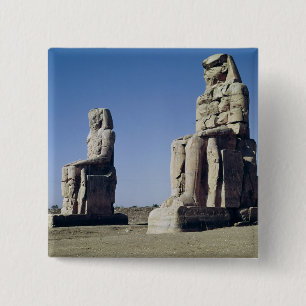 Badge Carré 5 Cm Les colosses de Memnon, statues d'Amenhotep