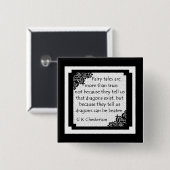 Badge Carré 5 Cm Les contes de fées sont… Bouton (Devant & derrière)