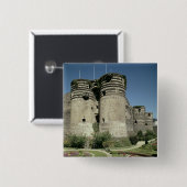 Badge Carré 5 Cm Les d'Angers de château, accomplis 1238 (Devant & derrière)