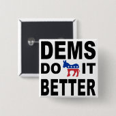 Badge Carré 5 Cm Les Démocrates le font (Devant & derrière)