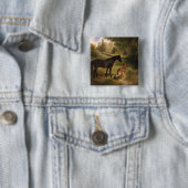 Badge Carré 5 Cm Les deux amis (En situation)