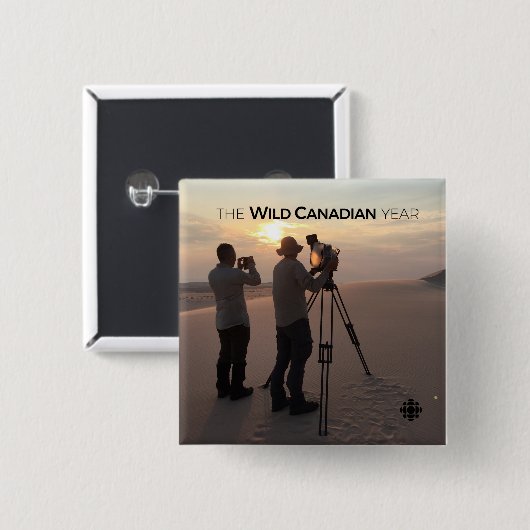 Badge Carré 5 Cm Les dunes de sable d'Athabasca (Devant & derrière)