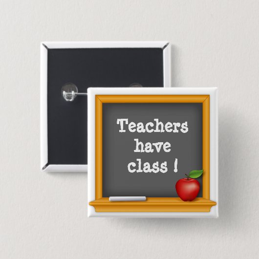 Badge Carré 5 Cm Les enseignants ont cours ! (Devant & derrière)