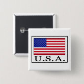 Badge Carré 5 Cm LES Etats-Unis (Devant & derrière)