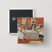 Badge Carré 5 Cm Les expériences de Benjamin Franklin avec (Devant & derrière)