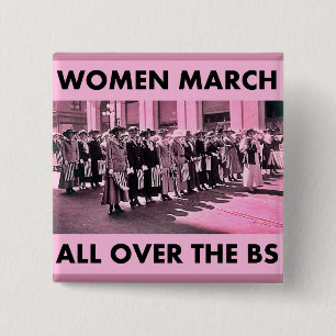 Badge Carré 5 Cm Les femmes mars partout les BS 2 avancent le