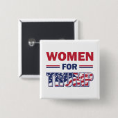 Badge Carré 5 Cm Les Femmes Pour Trump (Devant & derrière)