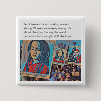 Badge Carré 5 Cm Les femmes sont fortes