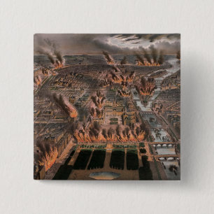 Badge Carré 5 Cm Les feux à Paris, 24ème 25 mai 1871