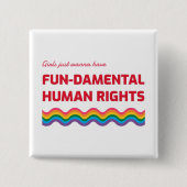 Badge Carré 5 Cm Les Filles Veulent Simplement Avoir Des Droits Hum (Devant)