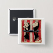 Badge Carré 5 Cm Les fils de la liberté SHACKLES le bouton (Devant & derrière)