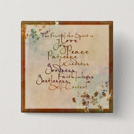 Badge Carré 5 Cm Les Fruits de l'esprit (Devant)