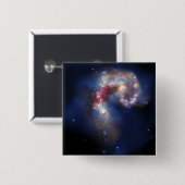 Badge Carré 5 Cm Les Galaxies Antennes (Devant & derrière)