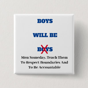 Badge Carré 5 Cm Les Garçons Seront Hommes Un Jour Bouton