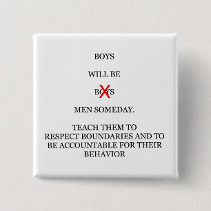 Badge Carré 5 Cm Les Garçons Seront Hommes Un Jour Bouton