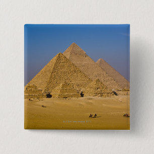 Badge Carré 5 Cm Les grandes pyramides de Gizeh, Egypte