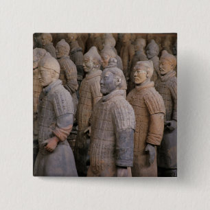 Badge Carré 5 Cm Les guerriers de Terra Cotta dans l'empereur Qin S